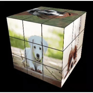 Rotating 3D photo cube preview